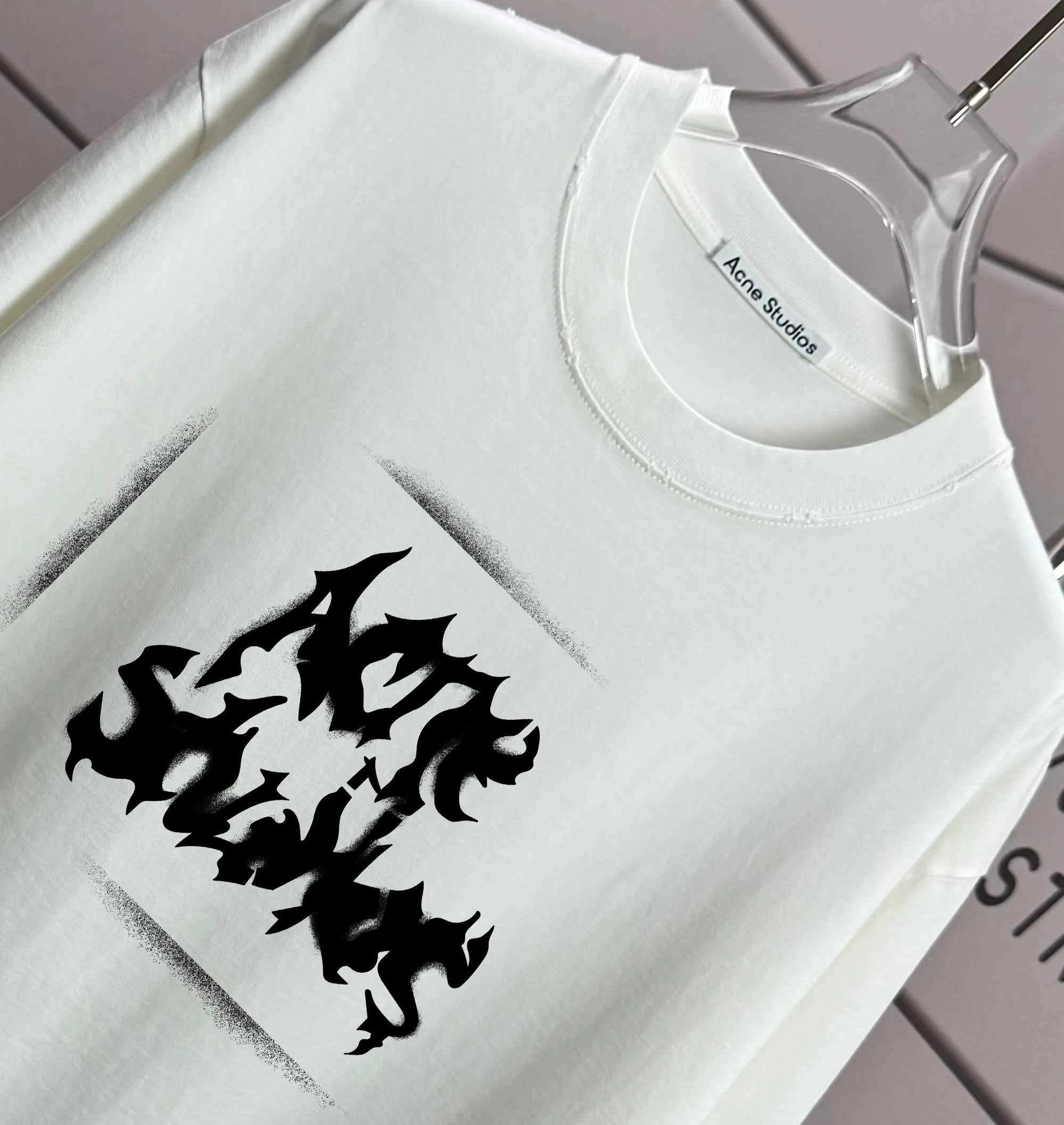# 90 Acne studios * 2026 New Arrival tee Same Style : Black Size :S M L XL XXL Size： S （90-130 ） M （120-150 ） L （140-165 ） XL （160-180 ） XXL （180 ）